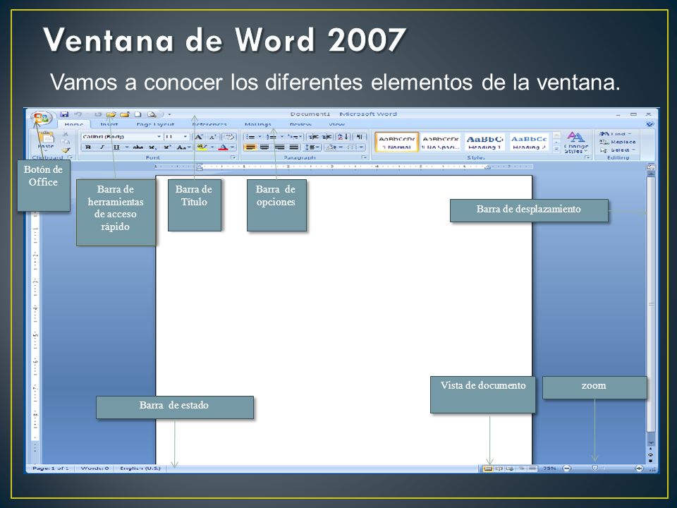 Opciones de ventana en word
